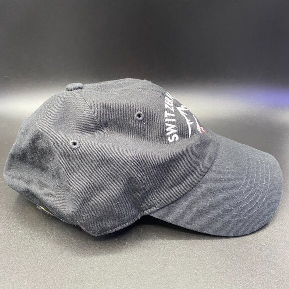 Ethos Switzerland Adjustable Cap Hat Black OS Tourist Souvenir Hat NWT - Picture 5 of 12